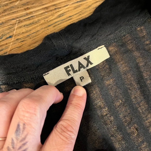 FLAX • Black Sheer Textured Dress • Size P - Picture 2 of 9